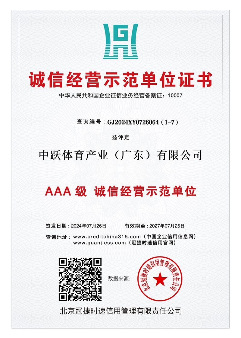 诚信经营示范单位